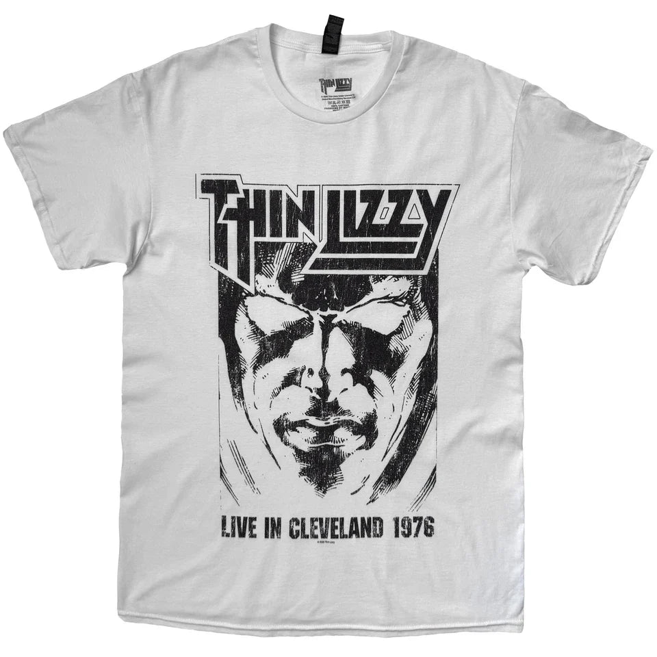 Thin Lizzy Shirt: Jailbreak Live In Cleveland '76 (White) Shirts