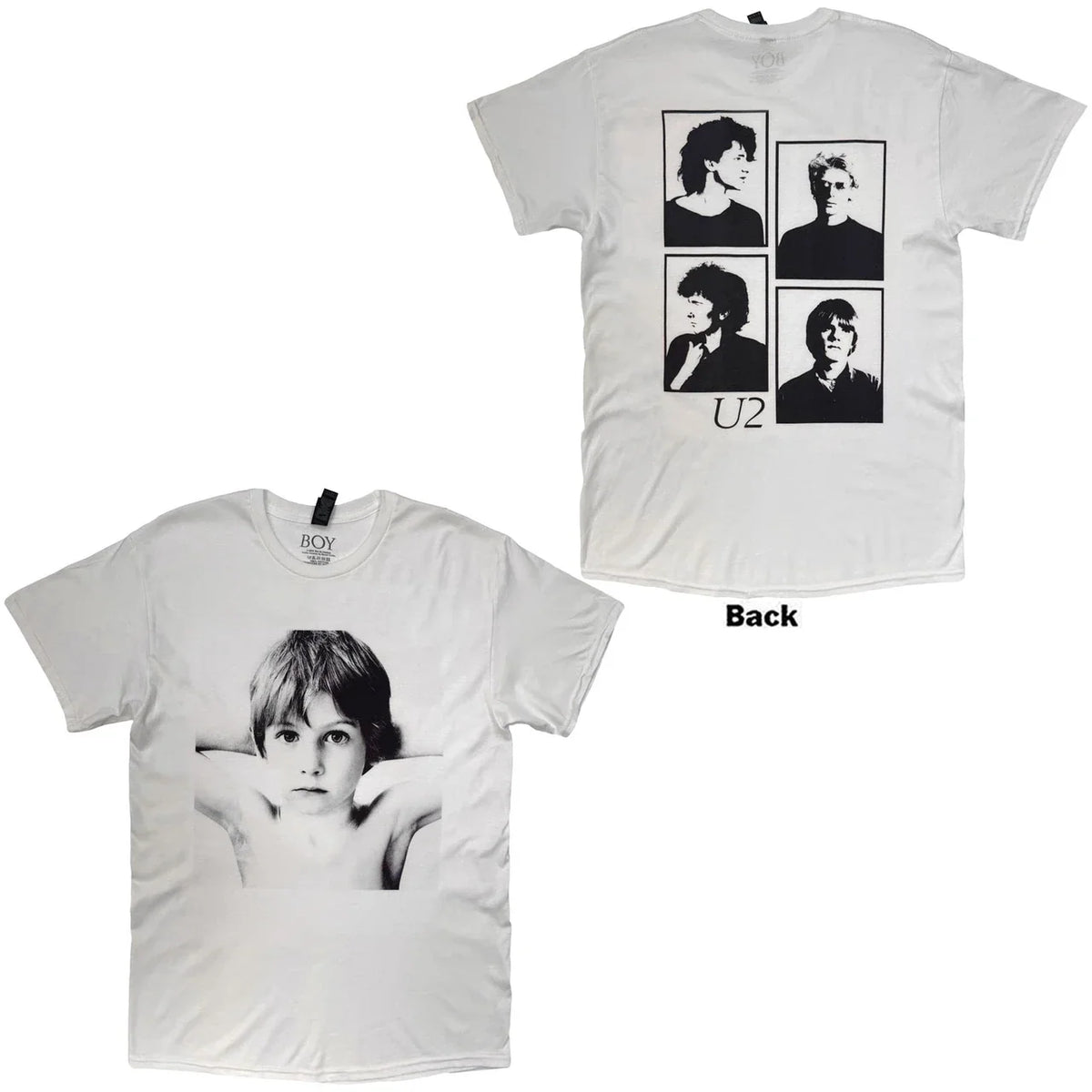 U2 Shirt Boy (White) (Back Print)