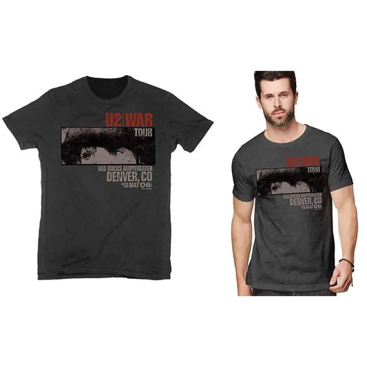 U2 Shirt War Red Rocks (Vintage Black) - Ireland Vinyl