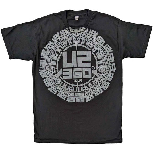 U2 T-Shirt 360 Degree Tour Logo Ireland Vinyl