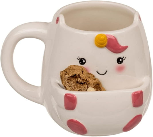Unicorn Coffee Mug with Biscuit Compartment