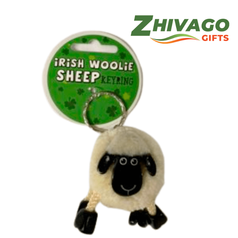Irish Sheep Woolie Keyring - Zhivago Gifts