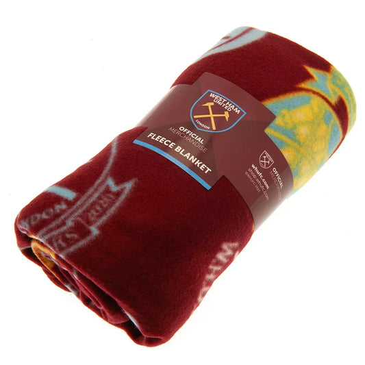 West Ham United FC Historic Crests Fleece Blanket Zhivago Gifts