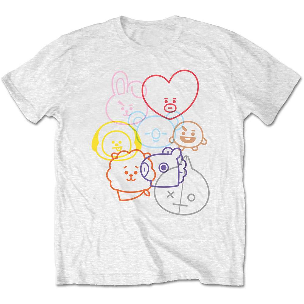 BT21 Unisex T-Shirt: Faces - Zhivago Gifts