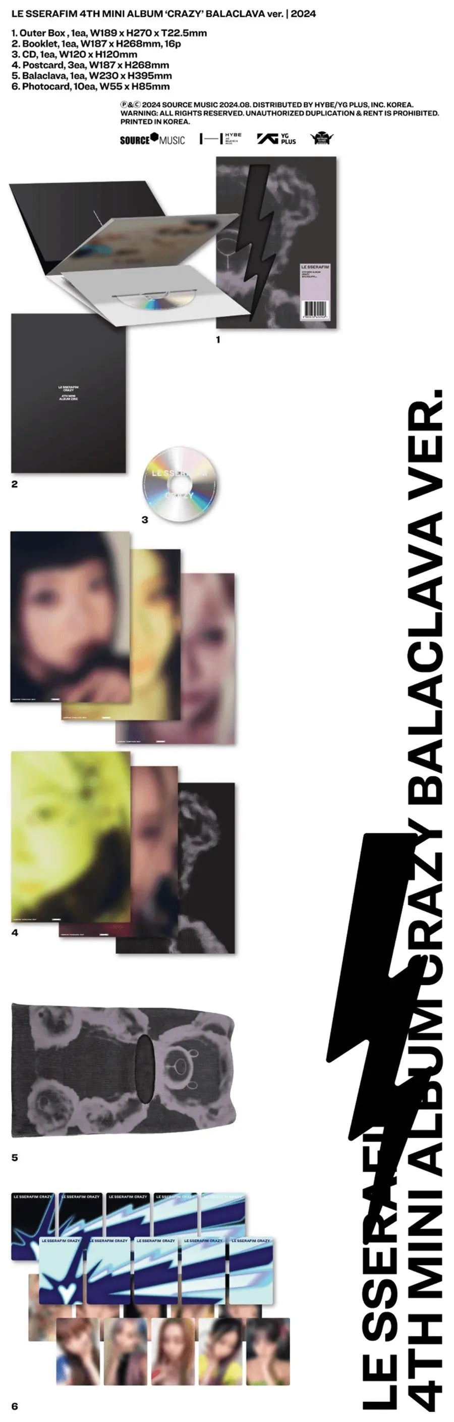 LE SSERAFIM Crazy (BALACLAVA ver.) Zhivago Gifts
