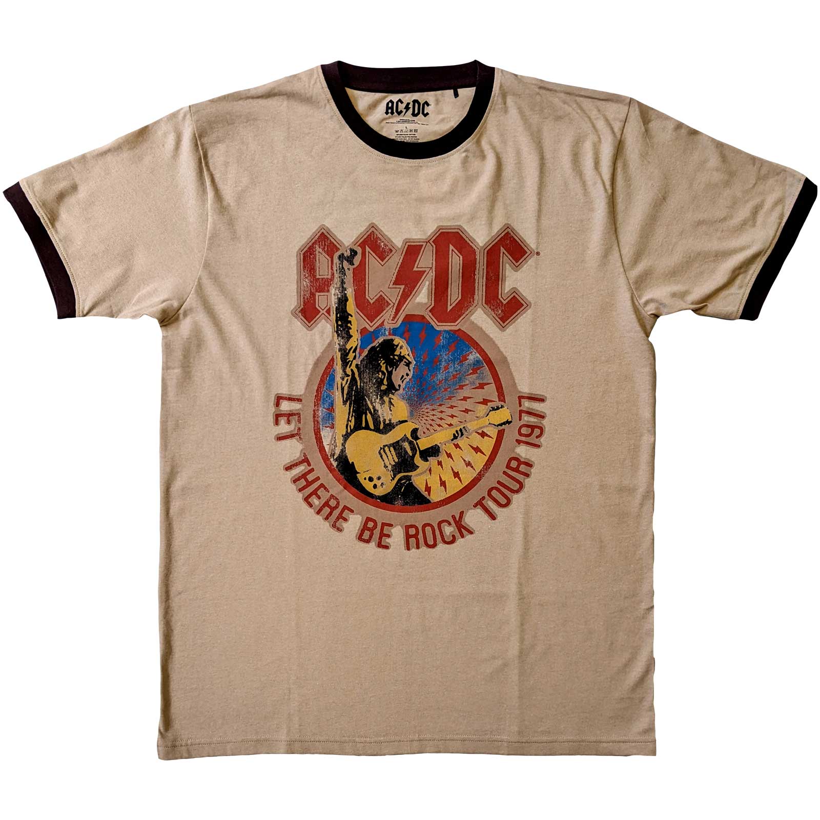 AC/DC Ringer T-Shirt Let There Be Rock Tour '77 - Zhivago Gifts