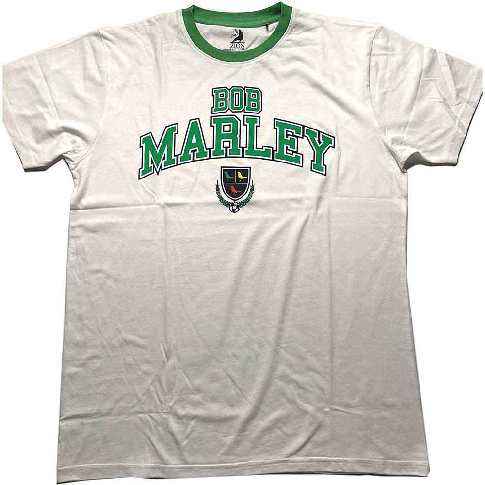 Bob Marley Ringer T-Shirt Collegiate Crest - Zhivago Gifts