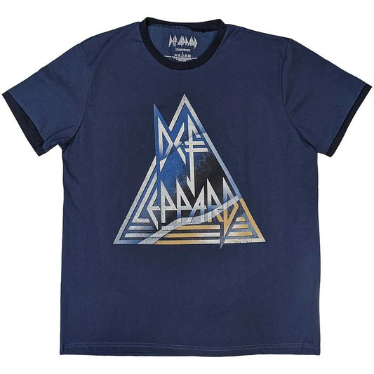 Def Leppard Ringer T-Shirt Triangle Logo - Zhivago Gifts