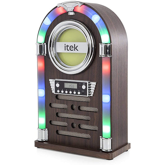Itek Freedom Bluetooth Jukebox with CD Player and FM Radio - Brown