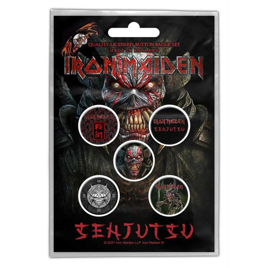 Iron Maiden Button Badge Pack: Senjutsu - Zhivago Gifts