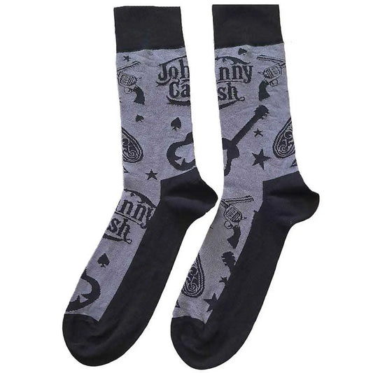 Johnny Cash Ankle Socks: Guitars 'n Guns (UK Size 7 - 11) - Zhivago Gifts