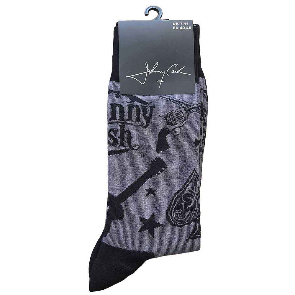 Johnny Cash Ankle Socks: Guitars 'n Guns (UK Size 7 - 11) - Zhivago Gifts