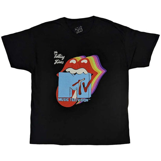 Rolling Stones Rainbow Shadow Tongue MTV T-Shirt - Zhivago Gifts